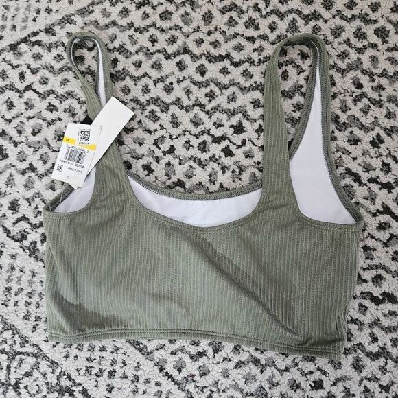 3/$15 Salt + Cove Ribbed Bikini Top in Olive Green Size Medium - Picture 3 of 6